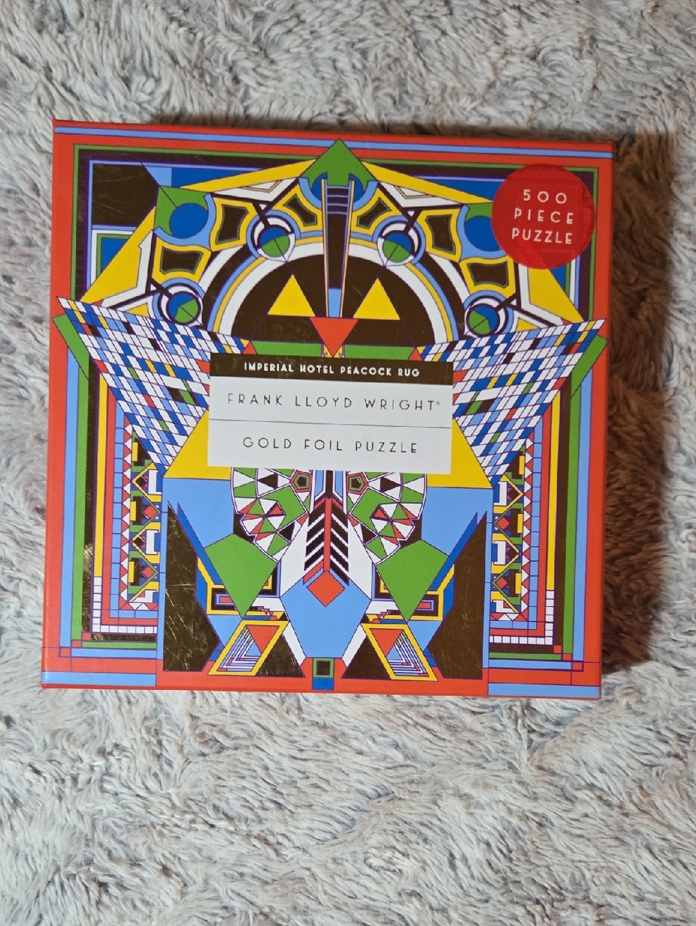 Frank Lloyd Wright - Imperial Hotel Peacock Rug 500 Piece Puzzle, New